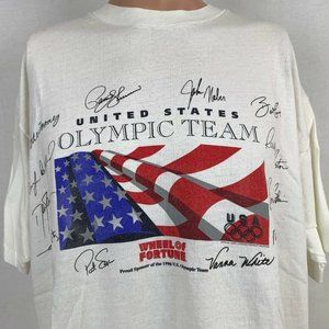 United States Olympic Team Wheel Of Fortune Sponsor Single Stitch T Shirt XL